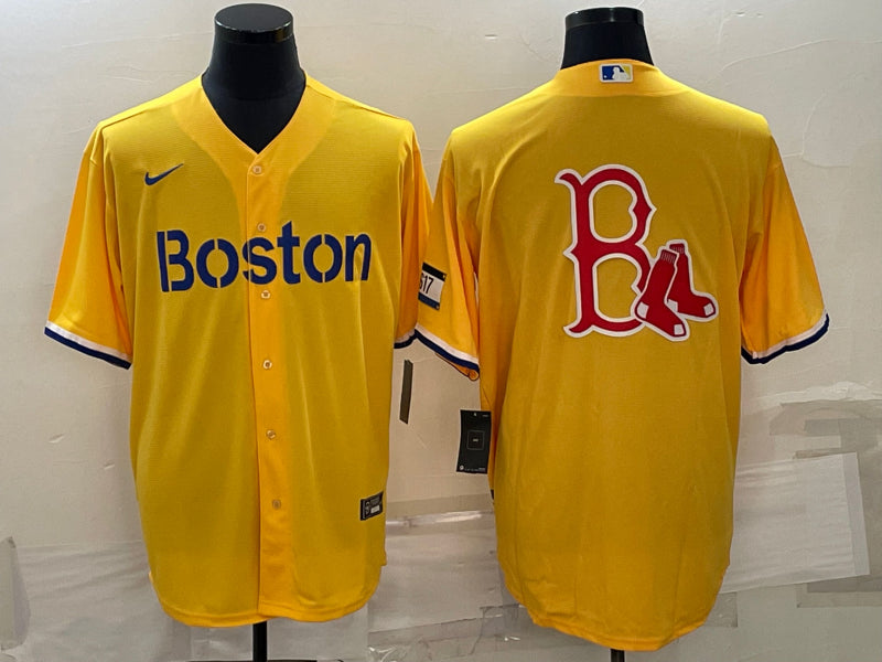 Men’s Boston Red Sox Yellow Alternate Jersey