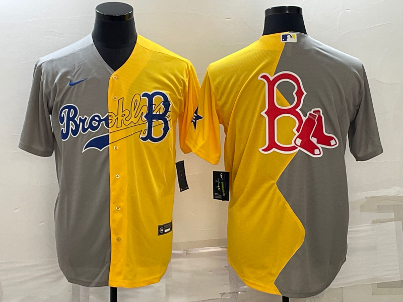 Men's Boston Red Sox Yellow/Gray Alternate Jersey