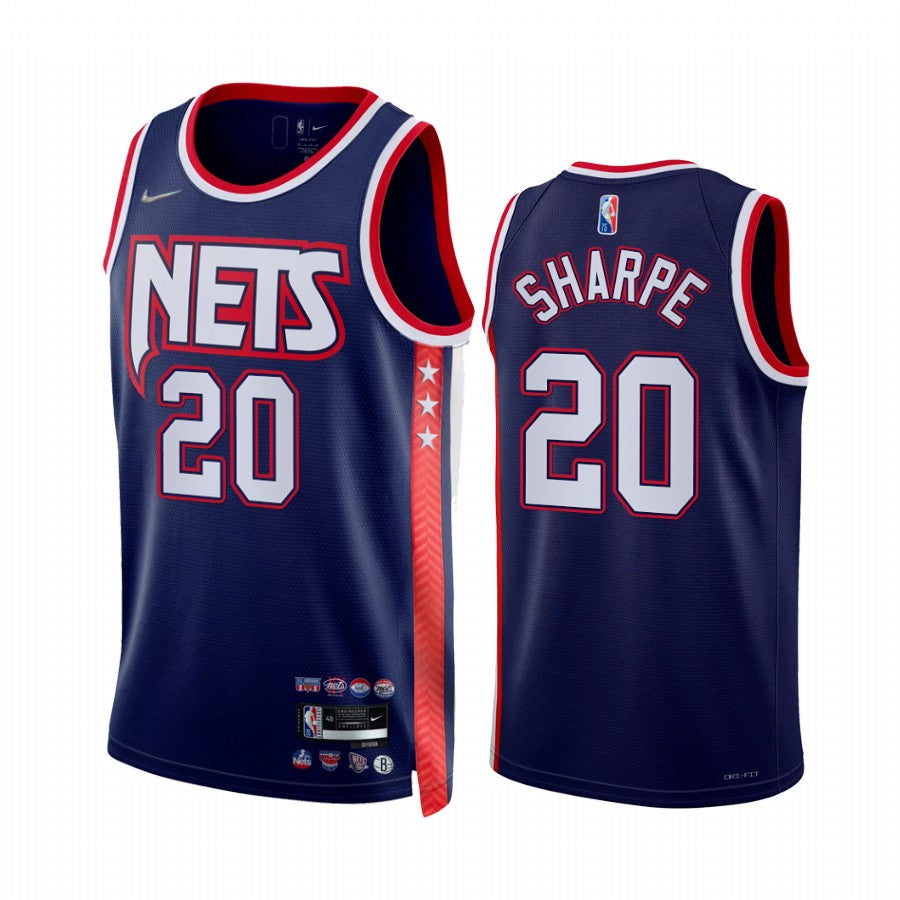 Mens Brooklyn Nets #20 Day’Ron Sharpe Diamond Nike Navy NBA 75TH 2021-22 City Edition Jersey