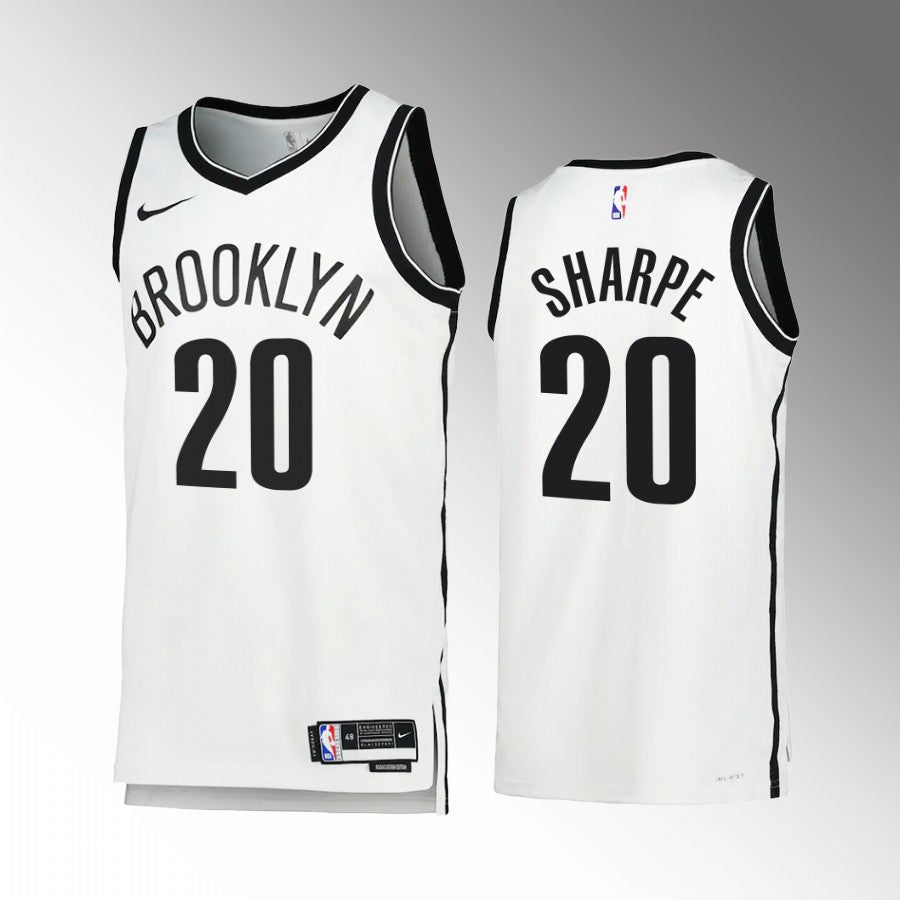 Mens Brooklyn Nets #20 Day’Ron Sharpe Nike White Association Edition Player Jersey