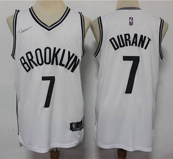 Men’s Brooklyn Nets #7 Kevin Durant 2021-22 75th Anniversary Diamond Nike White Association Edition Jersey