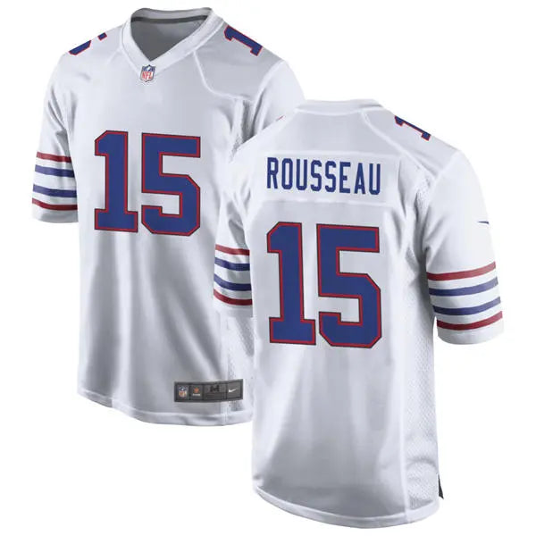 Mens Buffalo Bills #15 Gregory Rousseau Nike White Alternate Retro Vapor Limited Jersey