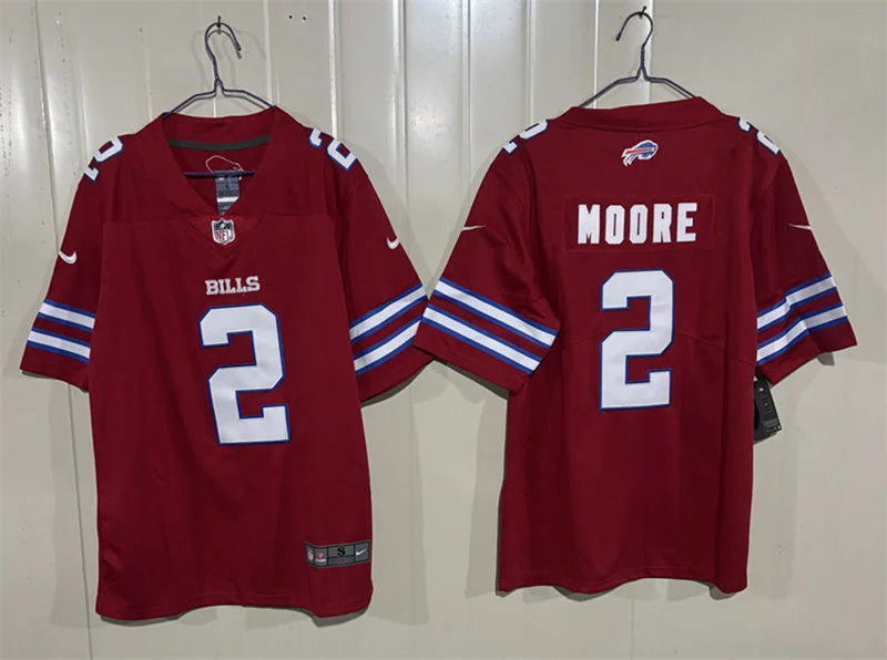 Mens Buffalo Bills #2 D.J. Moore Nike Red Alternate Vapor F.U.S.E. Limited Jersey