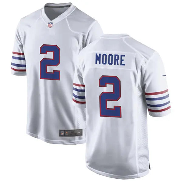 Mens Buffalo Bills #2 D.J. Moore Nike White Alternate Retro Vapor Limited Jersey