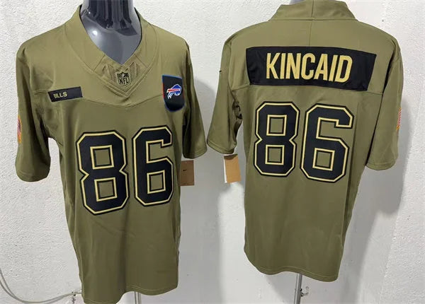Mens Buffalo Bills #86 Dalton Kincaid Nike 2025 Salute to Service Limited Jersey – Olive