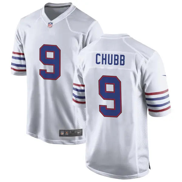 Mens Buffalo Bills #9 Bradley Chubb Nike White Alternate Retro Vapor Limited Jersey