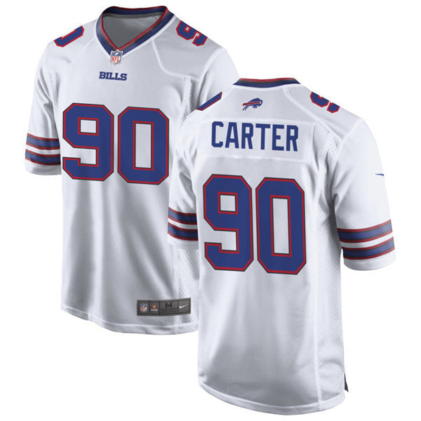 Mens Buffalo Bills #90 DeWayne Carter Nike White Vapor F.U.S.E. Limited Jersey