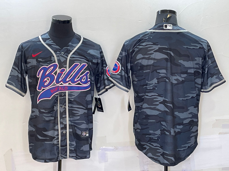Men’s Buffalo Bills Grey Camouflage Blank Jersey