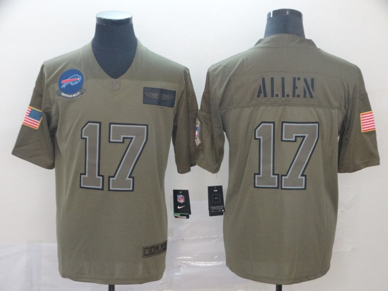 Men’s Buffalo Bills Josh Allen #17 Brown Jersey