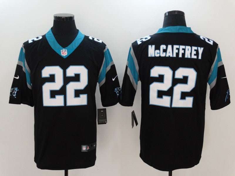 Men’s Carolina Panthers #22 Christian McCaffrey Black Nike Vapor Untouchable Limited Jersey