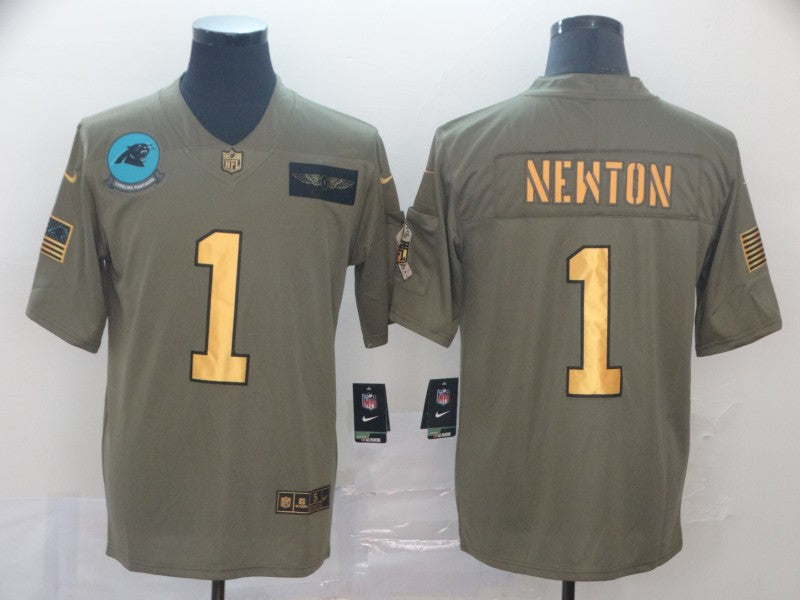 Men’s Carolina Panthers Cam Newton #1 Brown Jersey