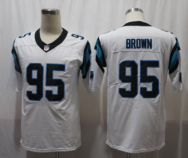 Men’s Carolina Panthers Derrick Brown #95 White Jersey