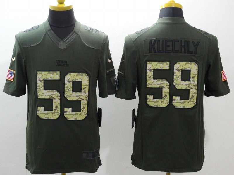 Men’s Carolina Panthers Luke Kuechly #59 Army Green Jersey