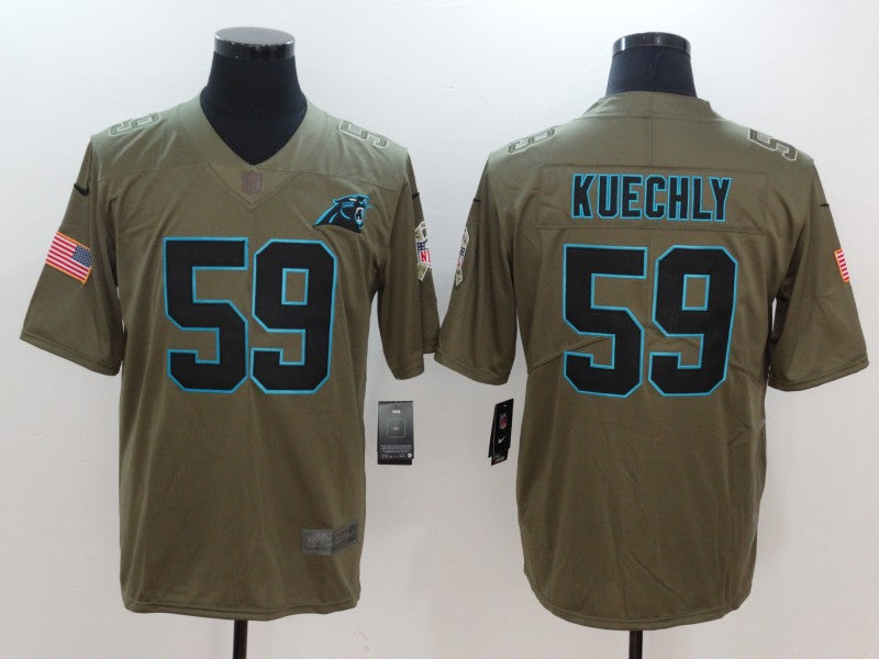Men’s Carolina Panthers Luke Kuechly #59 Brown Jersey