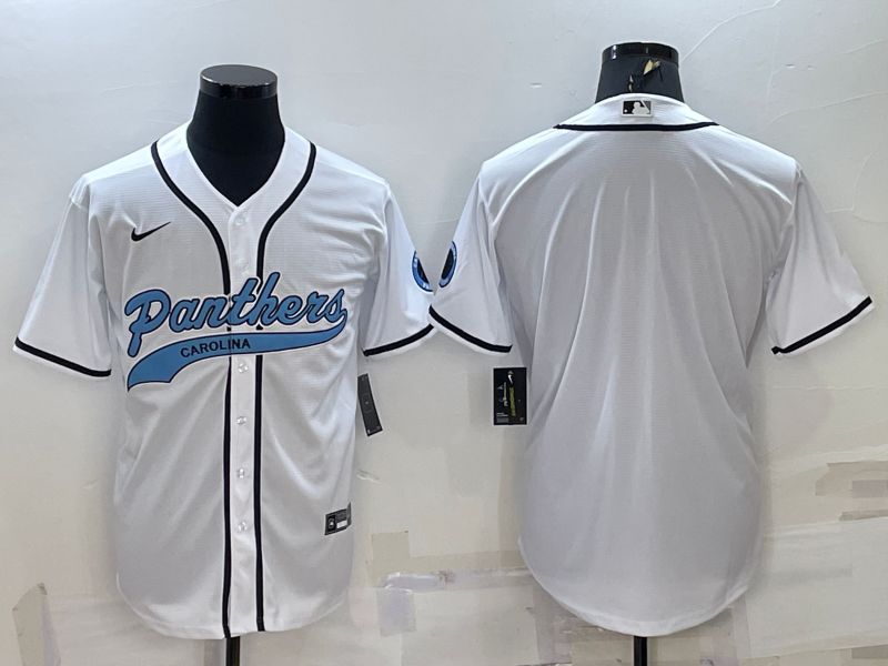 Men’s Carolina Panthers White Blank Jersey
