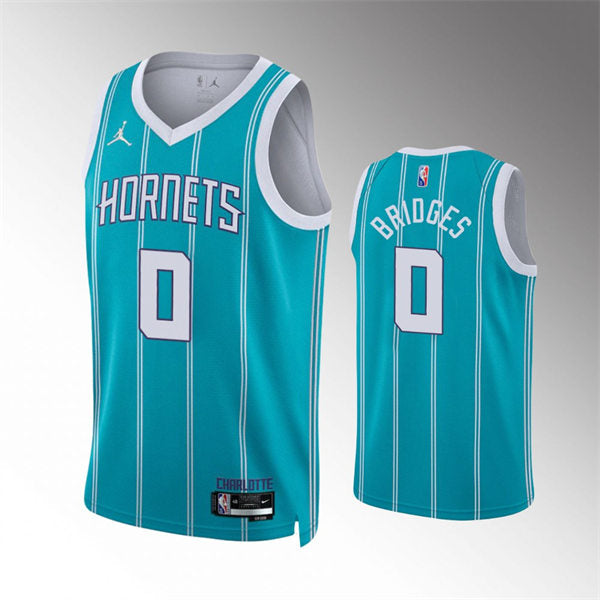Men’s Charlotte Hornets #0 Miles Bridges Teal Icon Edition Swingman Jersey