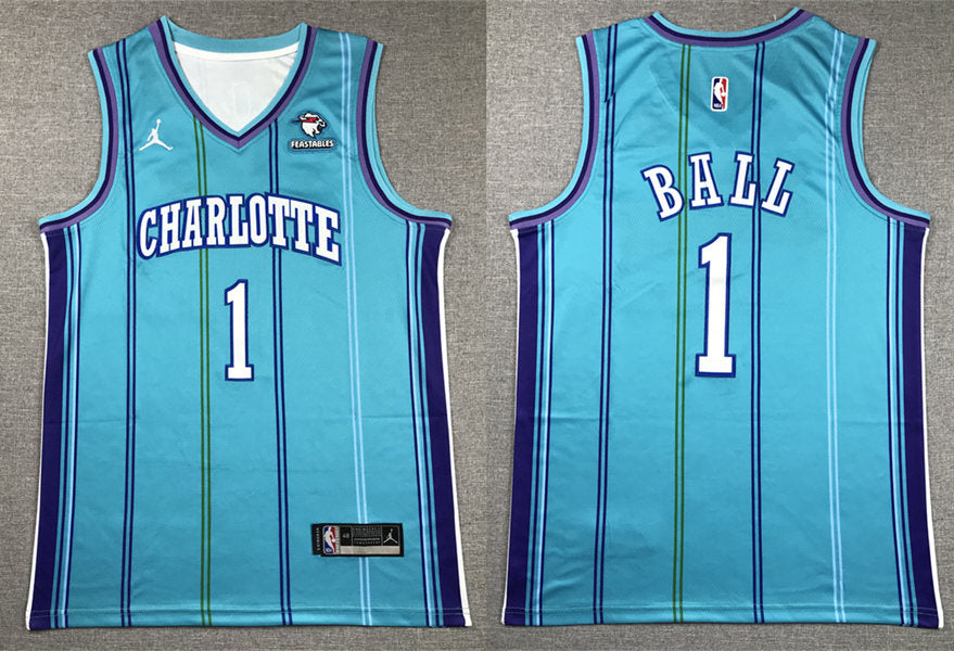Men’s Charlotte Hornets #1 LaMelo Ball 2023-24 Teal Classic Edition Swingman Jersey