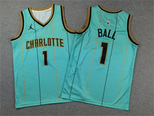 Men’s Charlotte Hornets #1 LaMelo Ball 2025-25 Mint City Edition Jersey