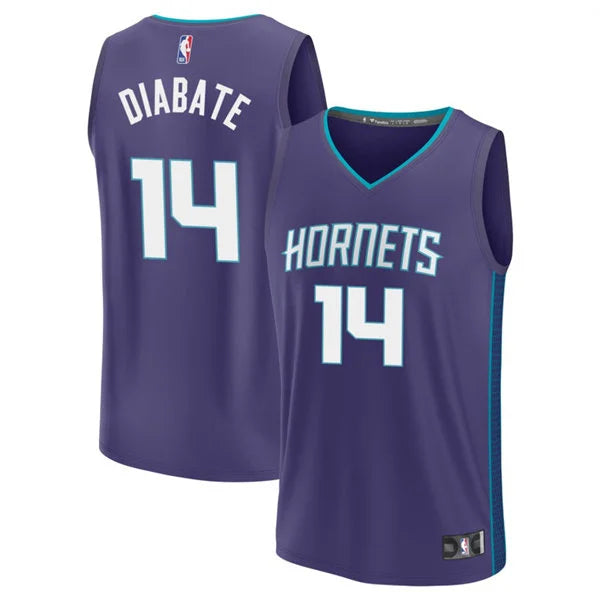 Men’s Charlotte Hornets #14 Moussa Diabate Purple Statement Edition Swingman Jersey