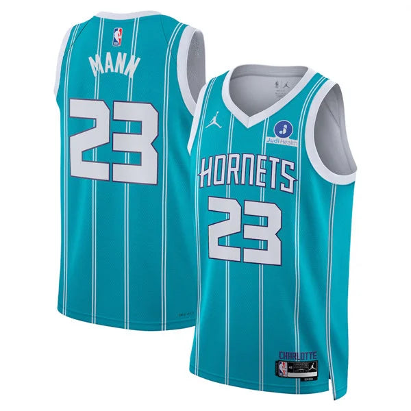 Men’s Charlotte Hornets #23 Tre Mann Teal Icon Edition Swingman Jersey