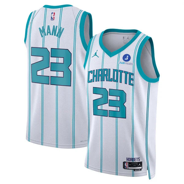 Men’s Charlotte Hornets #23 Tre Mann White Association Edition Swingman Jersey
