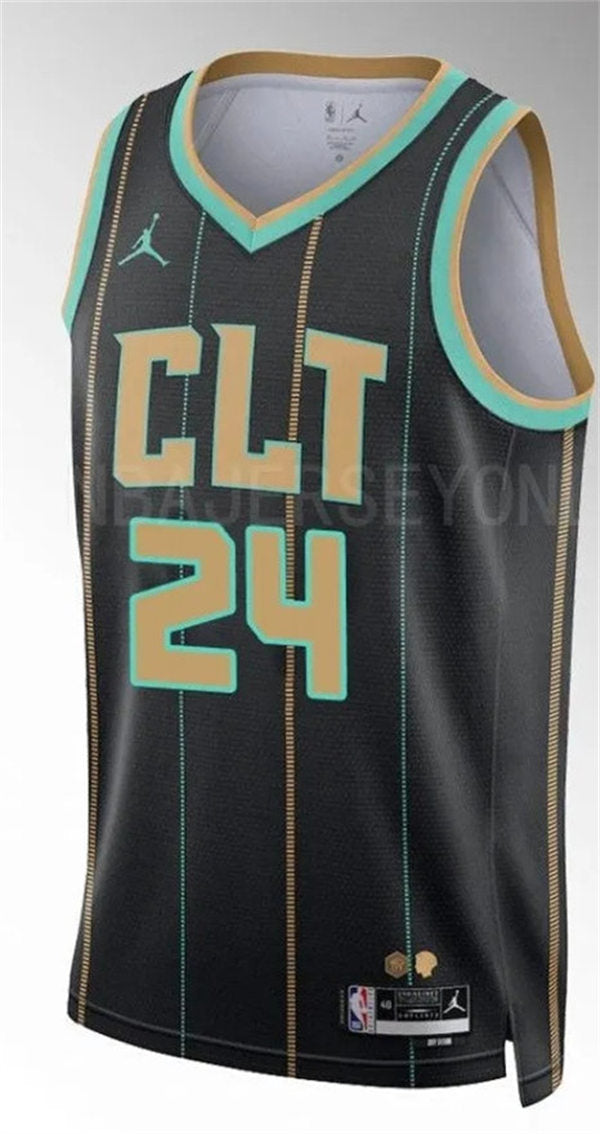 Men’s Charlotte Hornets #24 Brandon Miller 2022-23 City Edition Jersey Black