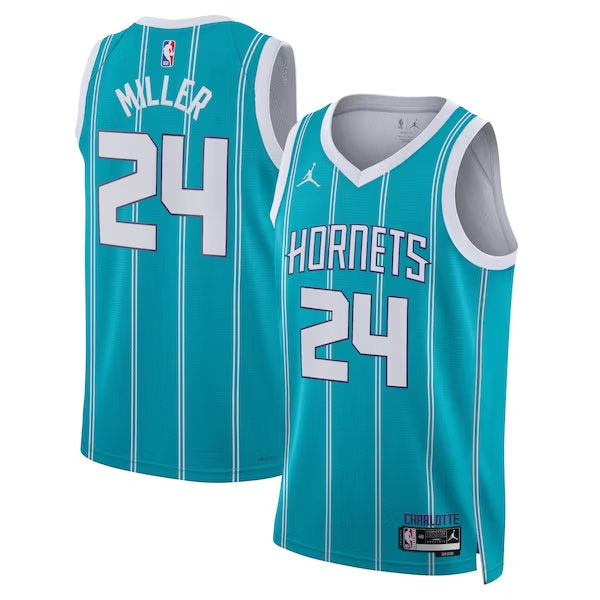 Men’s Charlotte Hornets #24 Brandon Miller Teal Icon Edition Swingman Jersey
