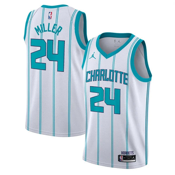 Men’s Charlotte Hornets #24 Brandon Miller White Association Edition Jersey
