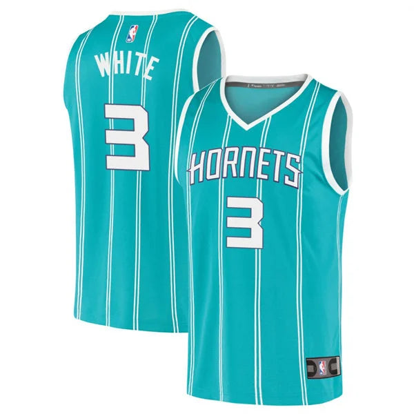 Men’s Charlotte Hornets #3 Coby White Teal Icon Edition Swingman Jersey
