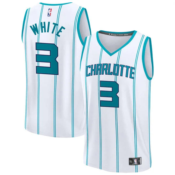 Men’s Charlotte Hornets #3 Coby White White Association Edition Swingman Jersey