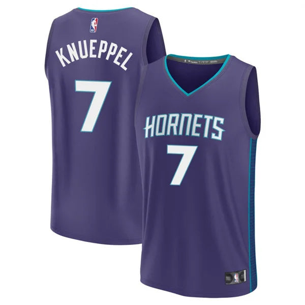 Men’s Charlotte Hornets #7 Kon Knueppel Purple Statement Edition Swingman Jersey