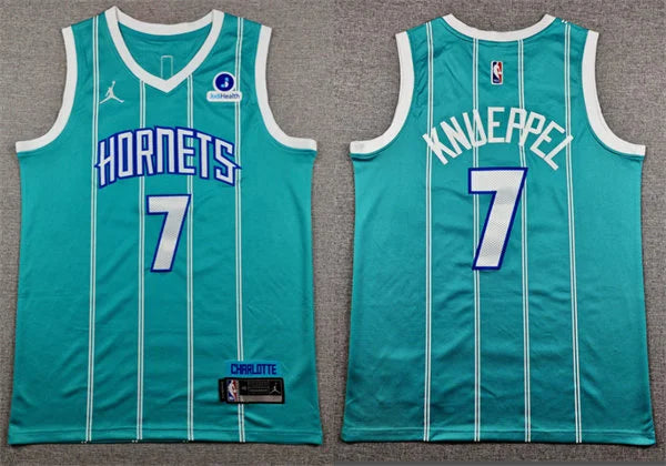 Men’s Charlotte Hornets #7 Kon Knueppel Teal Icon Edition Swingman Jersey