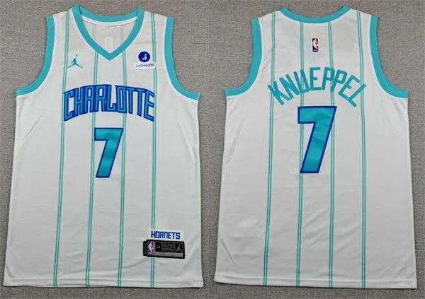 Men’s Charlotte Hornets #7 Kon Knueppel White Association Edition Swingman Jersey