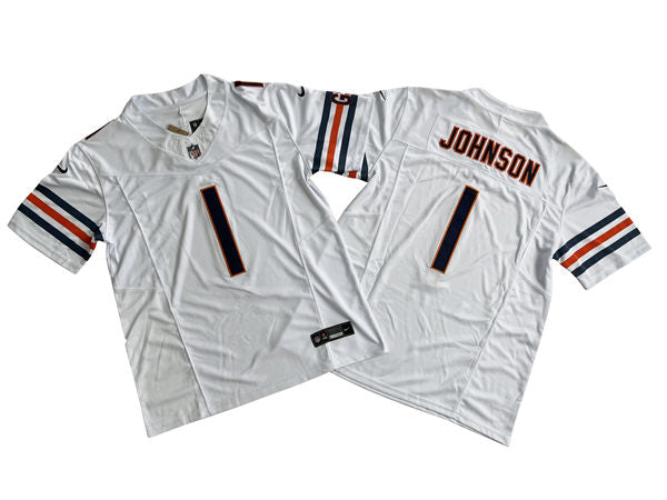 Mens Chicago Bears #1 Jaylon Johnson Nike 2024 White Vapor F.U.S.E. Limited Jersey