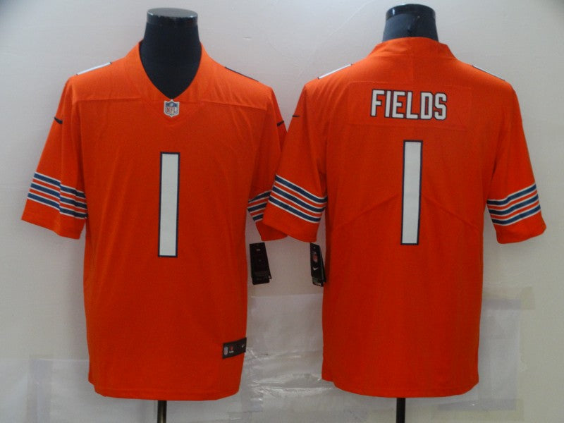 Men’s Chicago Bears #1 Justin Fields Nike Orange Alternate Game Jersey