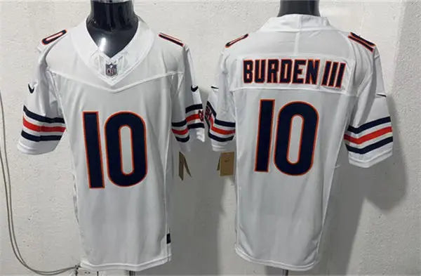 Mens Chicago Bears #10 Luther Burden III Nike White Vapor F.U.S.E. Limited Jersey