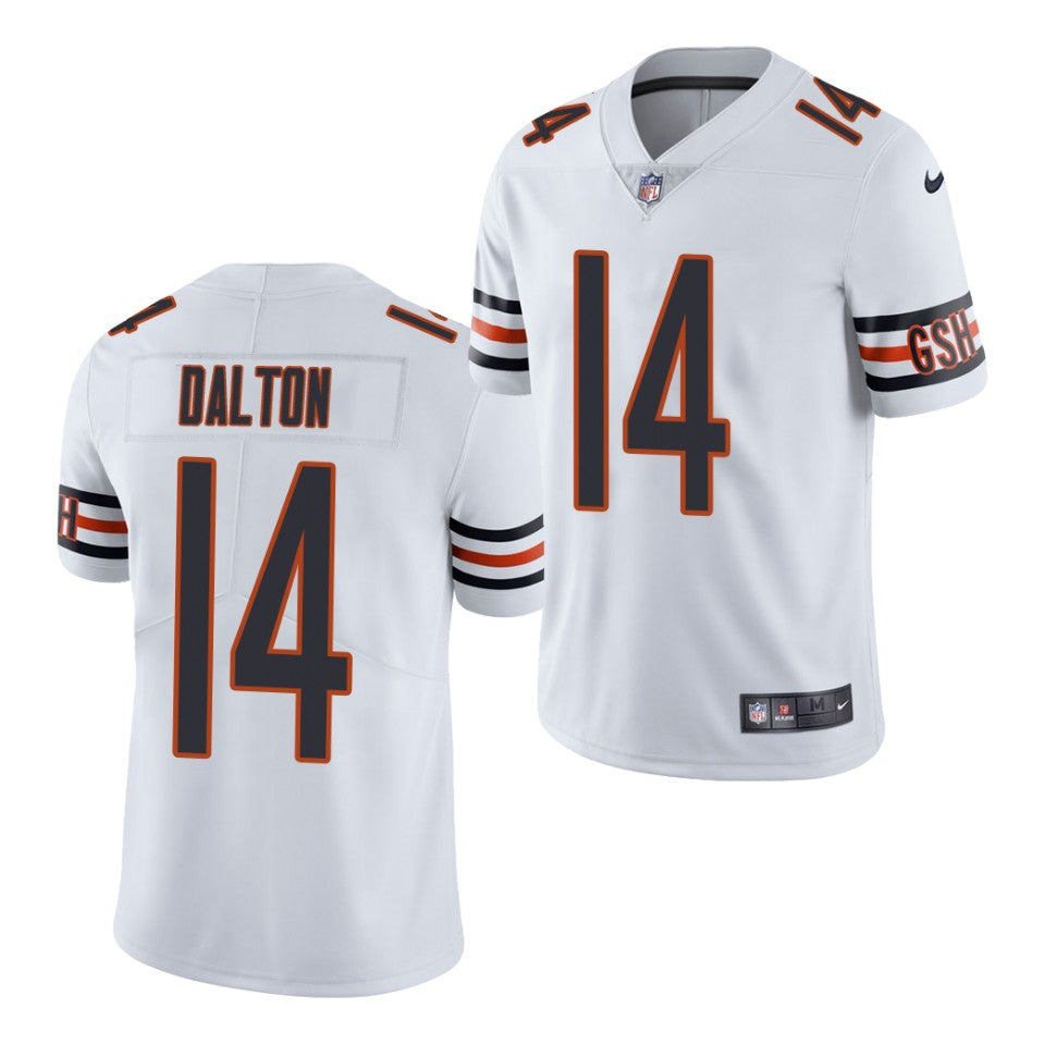 Men’s Chicago Bears #14 Andy Dalton Nike White Vapor Limited Footbll Jersey