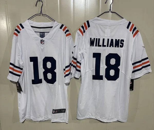 Mens Chicago Bears #18 Caleb Williams Nike White Alternate Classic Jersey