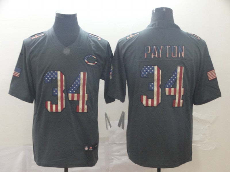 Men’s Chicago Bears #34 Walter Payton Black Jersey