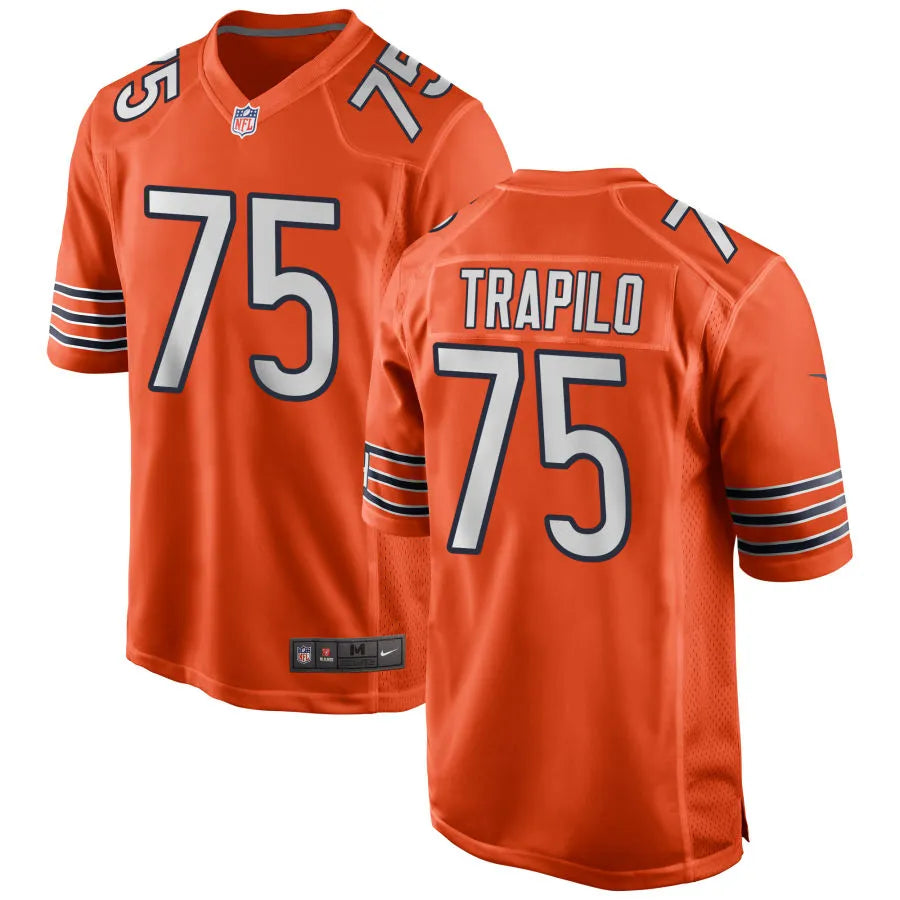 Mens Chicago Bears #75 Ozzy Trapilo Nike Orange Alternate F.U.S.E. Limited Jersey