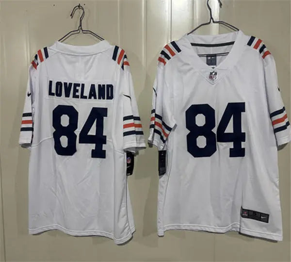 Mens Chicago Bears #84 Colston Loveland Nike White Alternate 100th Season Classic Jersey