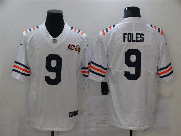 Men’s Chicago Bears #9 Nick Foles Nike White 100th Season Alternate Classic Limited Jersey
