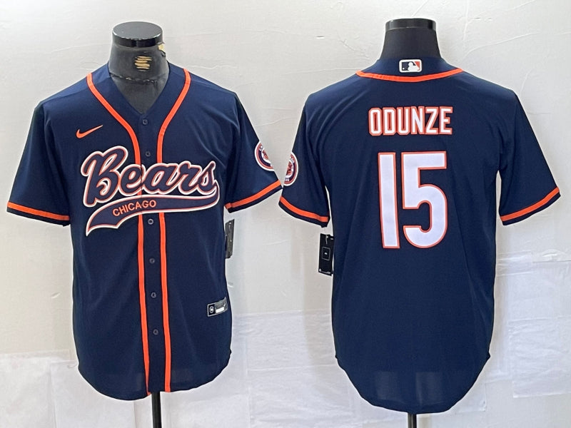 Men’s Chicago Bears Rome Odunze #15 Navy Jersey