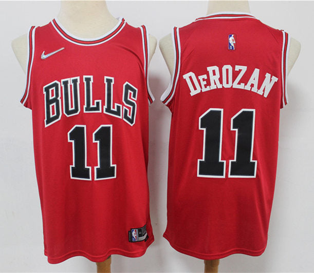 Mens Chicago Bulls #11 DeMar DeRozan NBA 75TH Diamond Nike Red Icon Edition Jersey