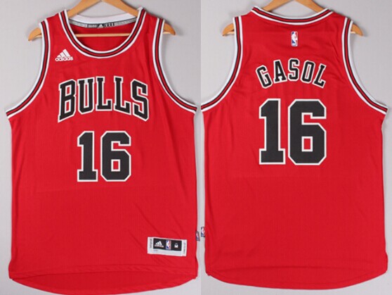 Men’s Chicago Bulls #16 Pau Gasol 2015 Revolution 30 Swingman Red Jersey