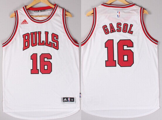 Men’s Chicago Bulls #16 Pau Gasol 2015 Revolution 30 Swingman White Jersey