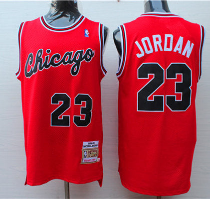 Men’s Chicago Bulls #23 Michael Jordan 1984-85 Red Mitchell&Ness Throwback Jersey
