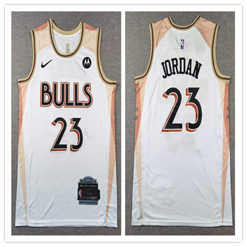 Men’s Chicago Bulls #23 Michael Jordan 2024-25 White City Edition Jersey