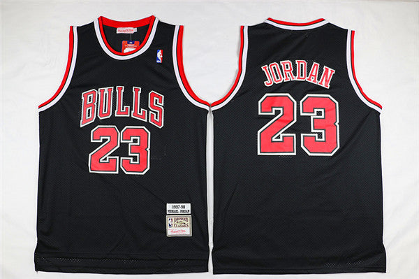 Men’s Chicago Bulls #23 Michael Jordan Black 1997-98 Mitchell&Ness Throwback Jersey