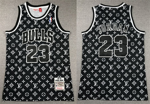 Men’s Chicago Bulls #23 Michael Jordan LV Jointly 1997-98 Mitchell&Ness Throwback Jersey Black